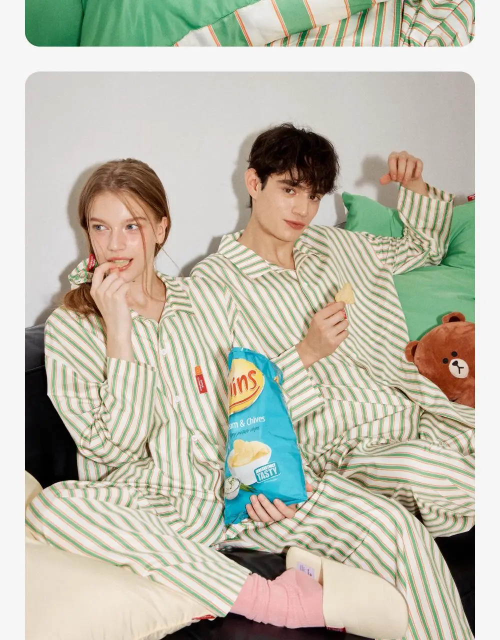 Furless pajamas[Long] - LINE FRIENDS Edition Bear Brown 상세페이지 28